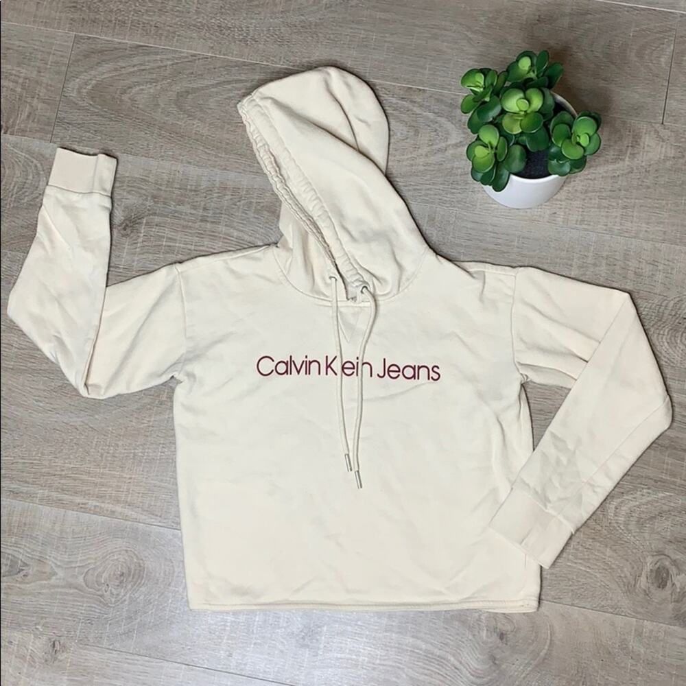 CALVIN KLEIN JEANS Women's Graphic Crop Hoodie Sweatshirt
